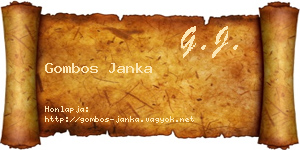 Gombos Janka névjegykártya